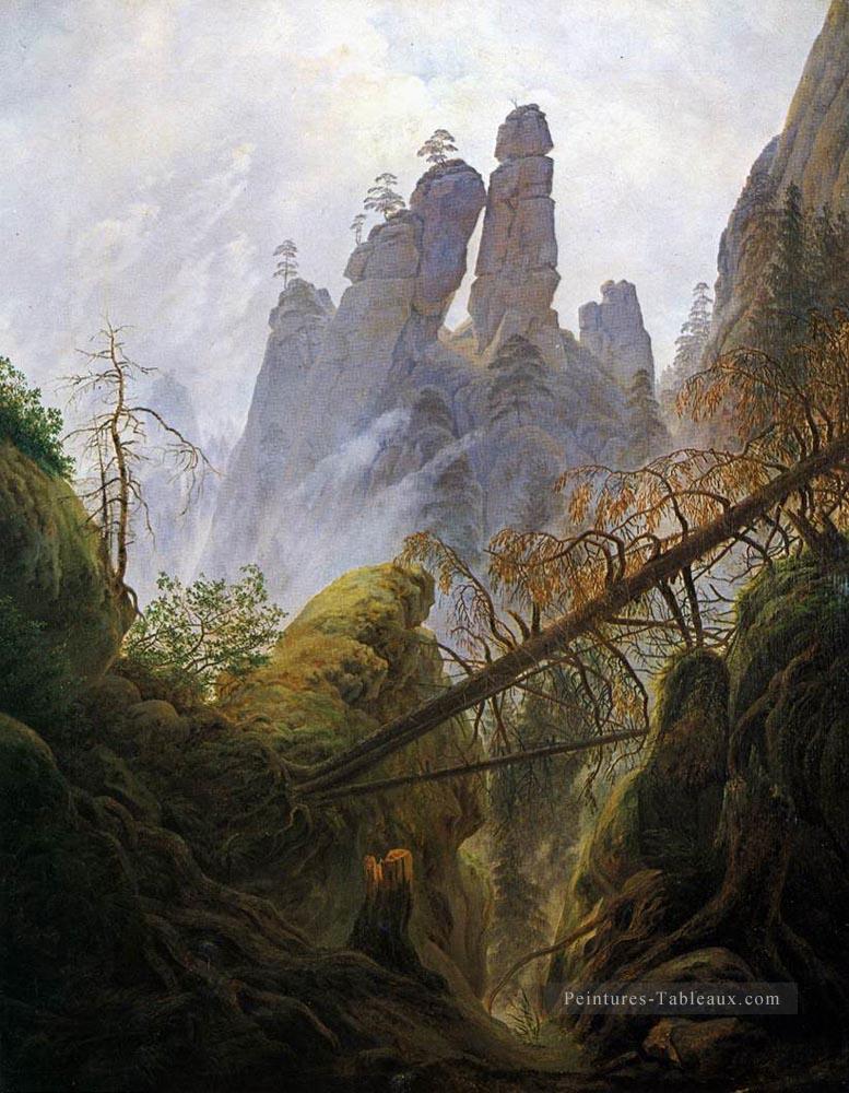 Rocky Ravine Paysage romantique Caspar David Friedrich Montagne Peintures à l'huile